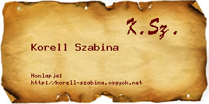 Korell Szabina névjegykártya
